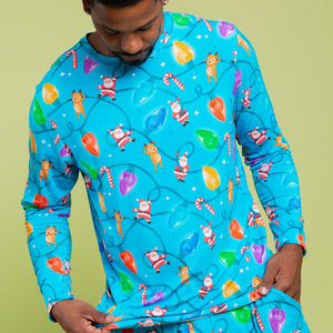 Baby Kids Bamboo Pajamas — A Very Lit-mas Men's Long Sleeve Shirt — Image 1