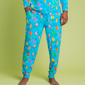 Baby Kids Bamboo Pajamas — A Very Lit-mas Men's Pants — Image 1