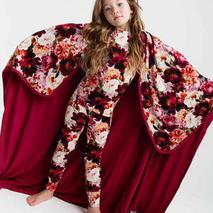 Baby Kids Bamboo Pajamas — Berry Tale Ending Bum Bum Blanket — Image 1