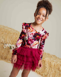Baby Kids Bamboo Pajamas — Berry Tale Ending Long Sleeve Top & Tulle Skort Set — Image 1