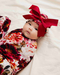 Baby Kids Bamboo Pajamas — Berry Tale Ending Swaddle & Bow Beanie — Image 3