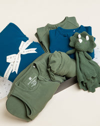 Baby Kids Bamboo Pajamas — Navy or Not + Sage the Day Newborn Bundle — Image 1