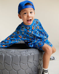 Baby Kids Bamboo Pajamas — Hot Wheels™ Born To Race Crew Neck Sweatshirt — Image 1