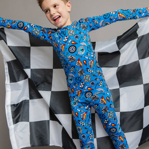 Baby Kids Bamboo Pajamas — Hot Wheels™ Born To Race Long Sleeve Pajama Set — Image 5