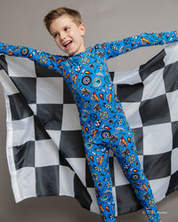Baby Kids Bamboo Pajamas — Hot Wheels™ Born To Race Long Sleeve Pajama Set — Image 5