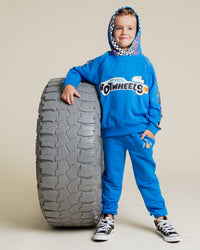 Baby Kids Bamboo Pajamas — Hot Wheels™ Born To Race Varsity Hoodie & Relaxed Jogger Pants Set — Image 1
