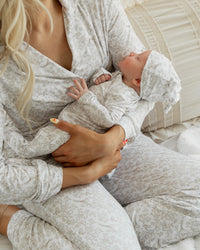 Baby Kids Bamboo Pajamas — Branching Out Women's Long Sleeve Collar Shirt & Pants Pajama Set — Image 1