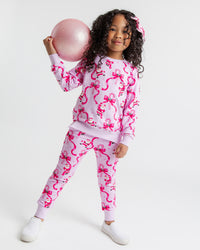 Baby Kids Bamboo Pajamas — Candy Cane Crush Jogger Set — Image 1