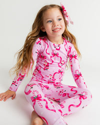 Baby Kids Bamboo Pajamas — Candy Cane Crush Long Sleeve Pajama Set — Image 1