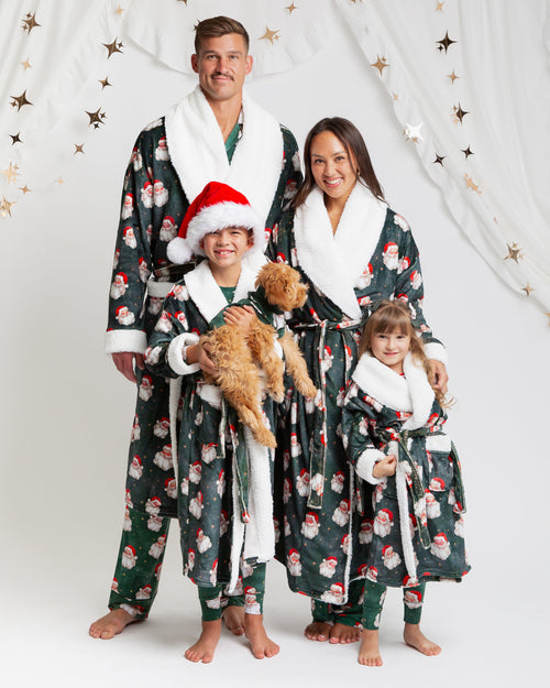 Baby Kids Bamboo Pajamas — Claus Encounters Adult Plush Robe — Image 5