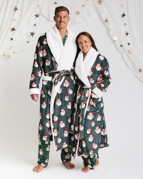 Baby Kids Bamboo Pajamas — Claus Encounters Adult Plush Robe — Image 2