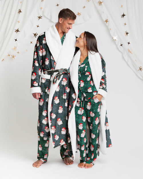 Baby Kids Bamboo Pajamas — Claus Encounters Adult Plush Robe — Image 6