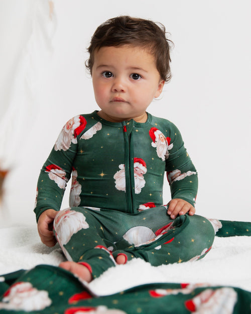 Baby Kids Bamboo Pajamas — Claus Encounters Convertible Romper — Image 6
