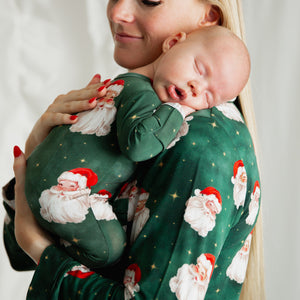Baby Kids Bamboo Pajamas — Claus Encounters Footie — Image 1