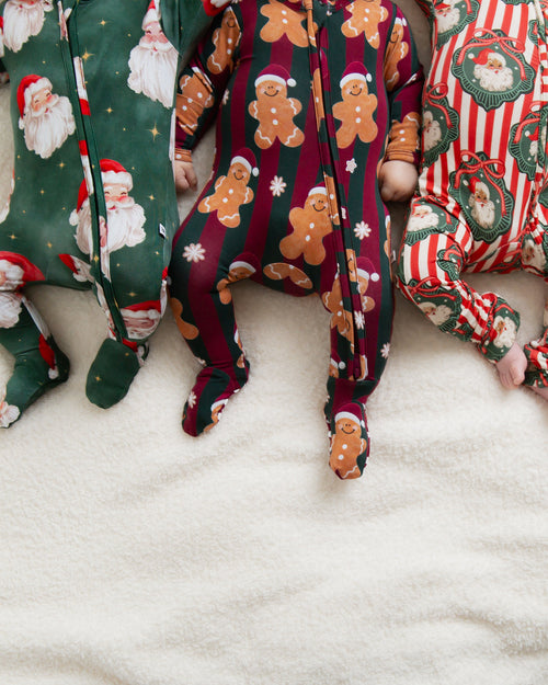 Baby Kids Bamboo Pajamas — Claus Encounters Footie — Image 6