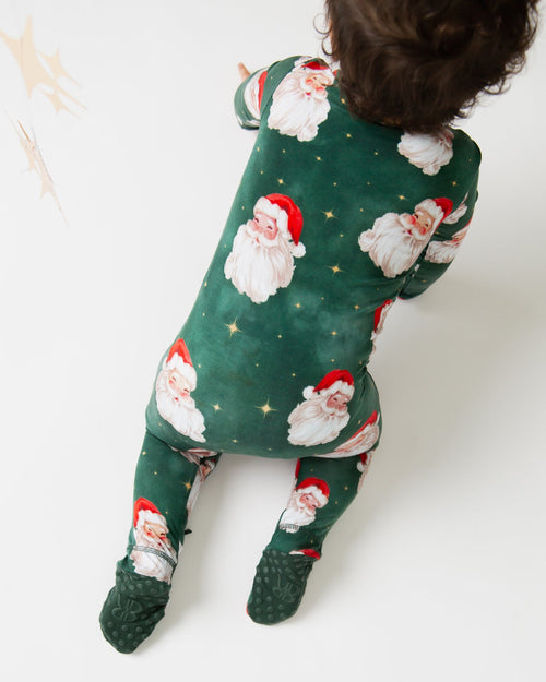 Baby Kids Bamboo Pajamas — Claus Encounters Footie — Image 4