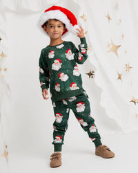 Baby Kids Bamboo Pajamas — Claus Encounters Jogger Set — Image 1