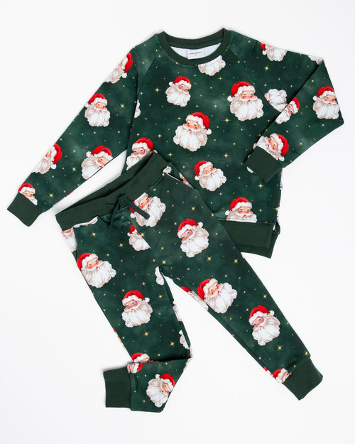 Baby Kids Bamboo Pajamas — Claus Encounters Jogger Set — Image 2