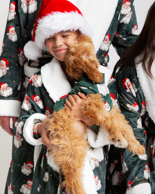 Baby Kids Bamboo Pajamas — Claus Encounters Kids Plush Robe — Image 11