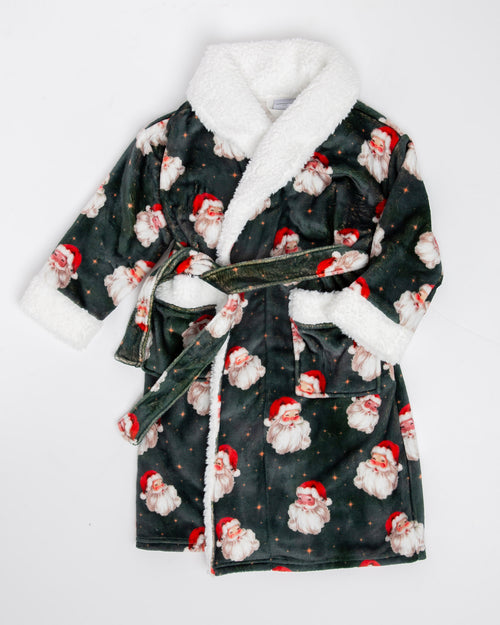 Baby Kids Bamboo Pajamas — Claus Encounters Kids Plush Robe — Image 2