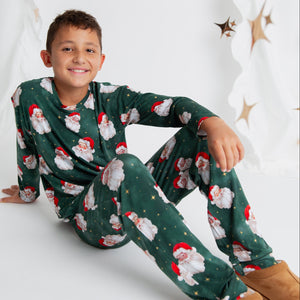 Baby Kids Bamboo Pajamas — Claus Encounters Relaxed Long Sleeve Top & Pants Everyday Set — Image 1