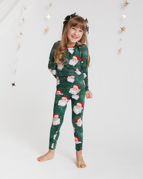 Baby Kids Bamboo Pajamas — Claus Encounters Long Sleeve Pajama Set — Image 4