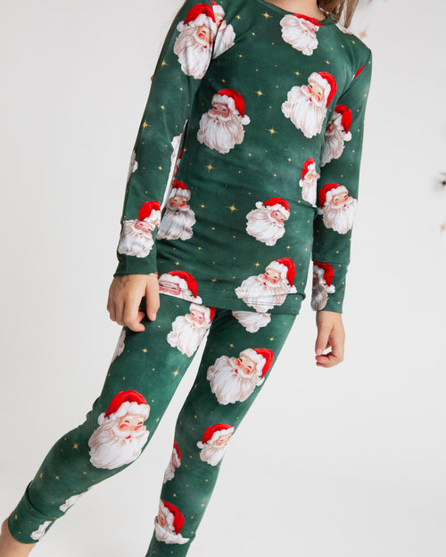 Baby Kids Bamboo Pajamas — Claus Encounters Long Sleeve Pajama Set — Image 3