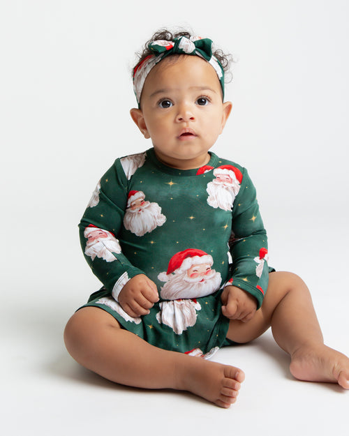Baby Kids Bamboo Pajamas — Claus Encounters Long Sleeve Ruffle Dress — Image 3