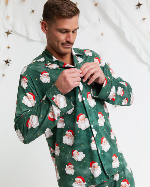 Baby Kids Bamboo Pajamas — Claus Encounters Men's Collar Shirt & Pants Set — Image 2