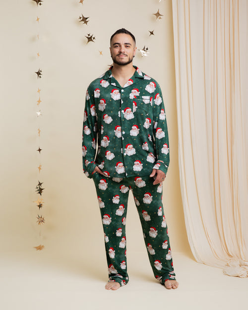 Baby Kids Bamboo Pajamas — Claus Encounters Men's Collar Shirt & Pants Set — Image 7