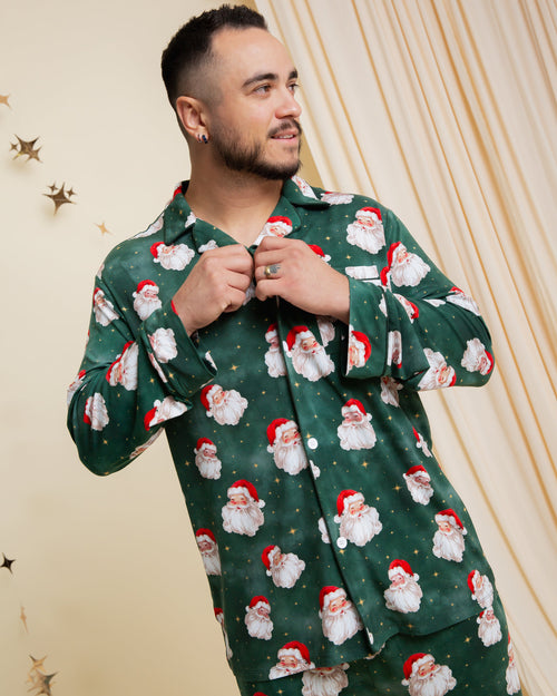 Baby Kids Bamboo Pajamas — Claus Encounters Men's Collar Shirt & Pants Set — Image 8