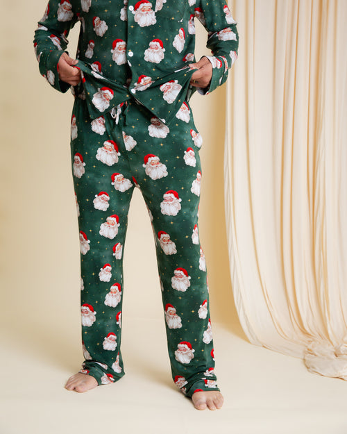Baby Kids Bamboo Pajamas — Claus Encounters Men's Collar Shirt & Pants Set — Image 9