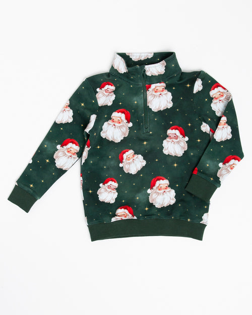 Baby Kids Bamboo Pajamas — Claus Encounters 1/4 Zip Pullover Sweatshirt — Image 2