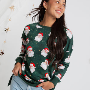 Baby Kids Bamboo Pajamas — Claus Encounters Women's Crew Neck Sweatshirt — Image 1