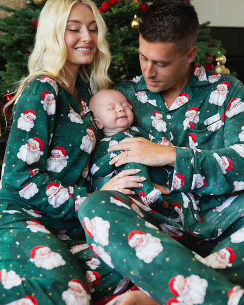Baby Kids Bamboo Pajamas — Claus Encounters Women's Long Sleeve Collar Shirt & Pants Pajama Set — Image 5