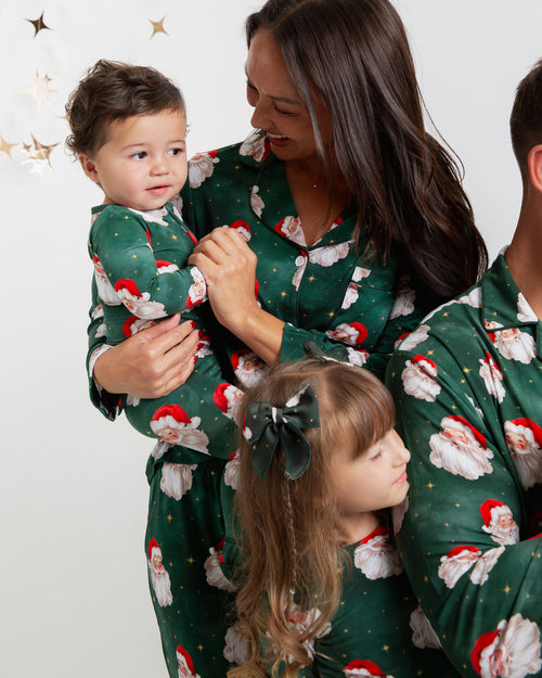Baby Kids Bamboo Pajamas — Claus Encounters Women's Long Sleeve Collar Shirt & Pants Pajama Set — Image 10