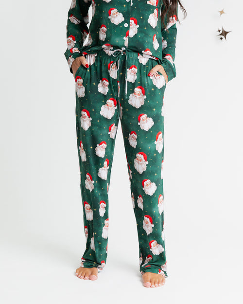 Baby Kids Bamboo Pajamas — Claus Encounters Women's Long Sleeve Collar Shirt & Pants Pajama Set — Image 4