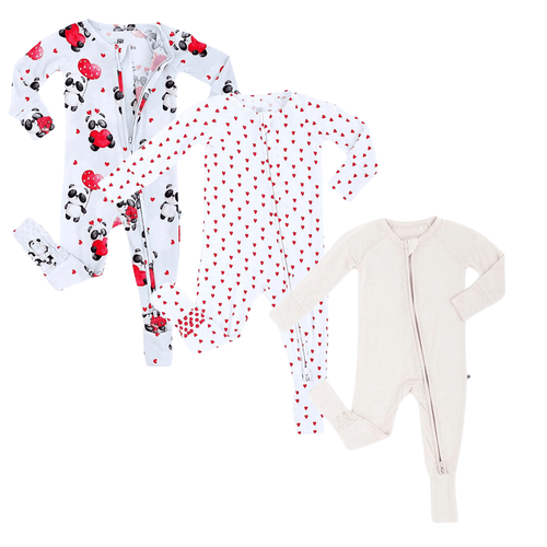 Valentine's Convertible Romper Set of 3 - Image 1 - Bums & Roses