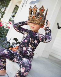 Baby Kids Bamboo Pajamas — Crown Me Dead Long Sleeve Pajama Set — Image 12