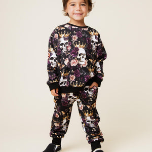 Baby Kids Bamboo Pajamas — Crown Me Dead Relaxed Fit Jogger Set — Image 1
