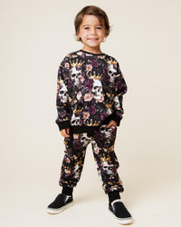 Baby Kids Bamboo Pajamas — Crown Me Dead Relaxed Fit Jogger Set — Image 1