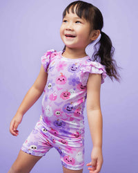 Baby Kids Bamboo Pajamas — Cute To Death Cap Sleeve Shirt & Shorts Set — Image 5