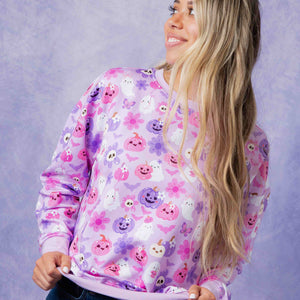 Baby Kids Bamboo Pajamas — Cute To Death Women's Relaxed Crew Neck Sweatshirt — Image 2