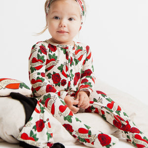 Baby Kids Bamboo Pajamas — Daddy's Girl Footie — Image 1
