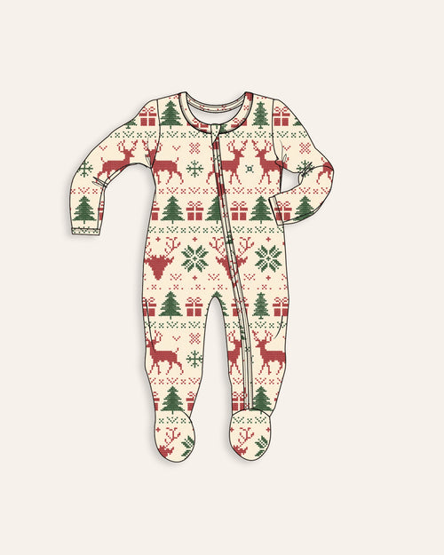 Baby Kids Bamboo Pajamas — Deer to Dream Footie — Image 3