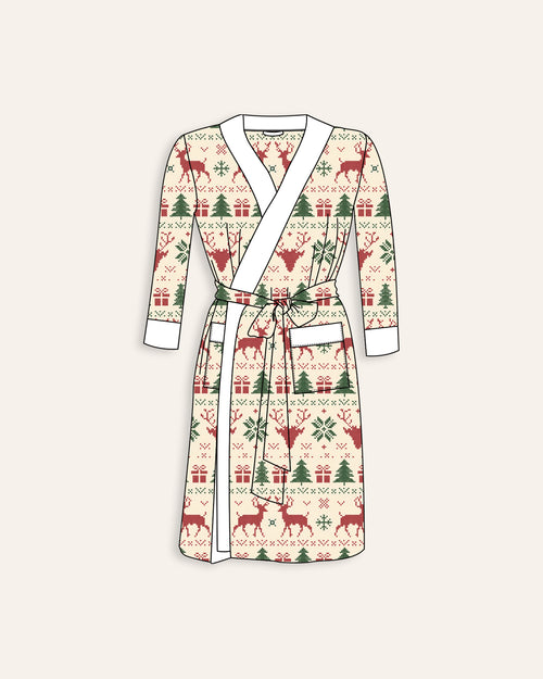 Baby Kids Bamboo Pajamas — Deer to Dream Kids Plush Robe — Image 2