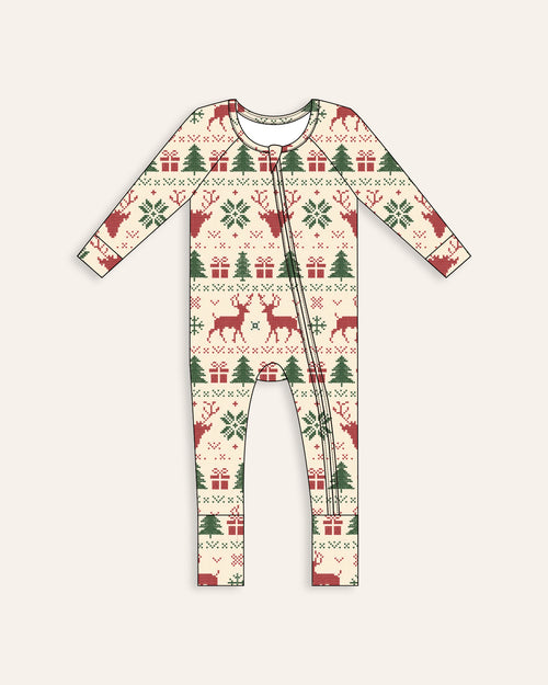 Baby Kids Bamboo Pajamas — Deer to Dream Convertible Romper — Image 2