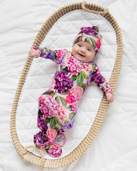 Baby Kids Bamboo Pajamas — Outta Your Rangea Knotted Gown & Beanie Set — Image 1