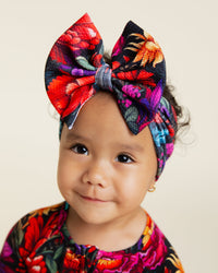 Baby Kids Bamboo Pajamas — Mourning Glory Biggie Bow — Image 1