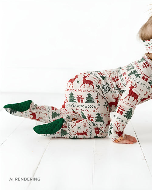 Baby Kids Bamboo Pajamas — Deer to Dream Footie — Image 2